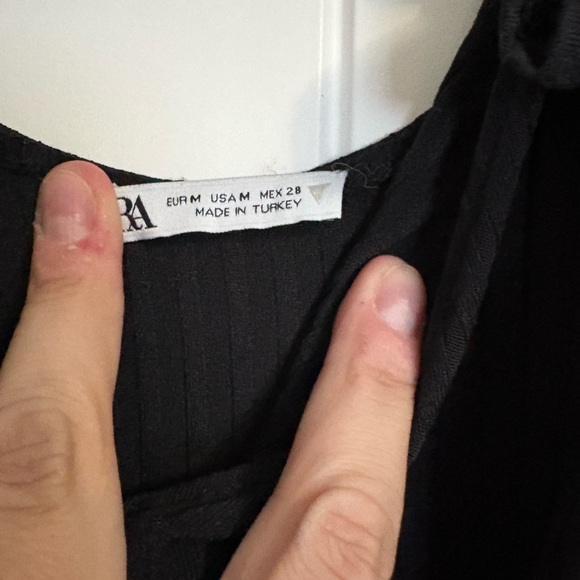 Zara Black Midi Dress with Ruffle Detail - Picture 5 of 6